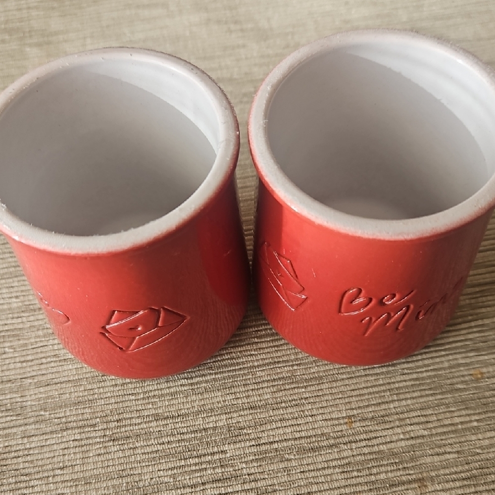 LaFermiere  Red Ceramic Microwave-Safe Reuseable Jars.  Qty 2 - Picture 3 of 4